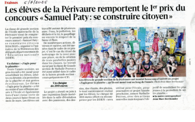 Prix « Samuel Paty, se construire citoyen » à l’école maternelle Périvaure de Fraisses